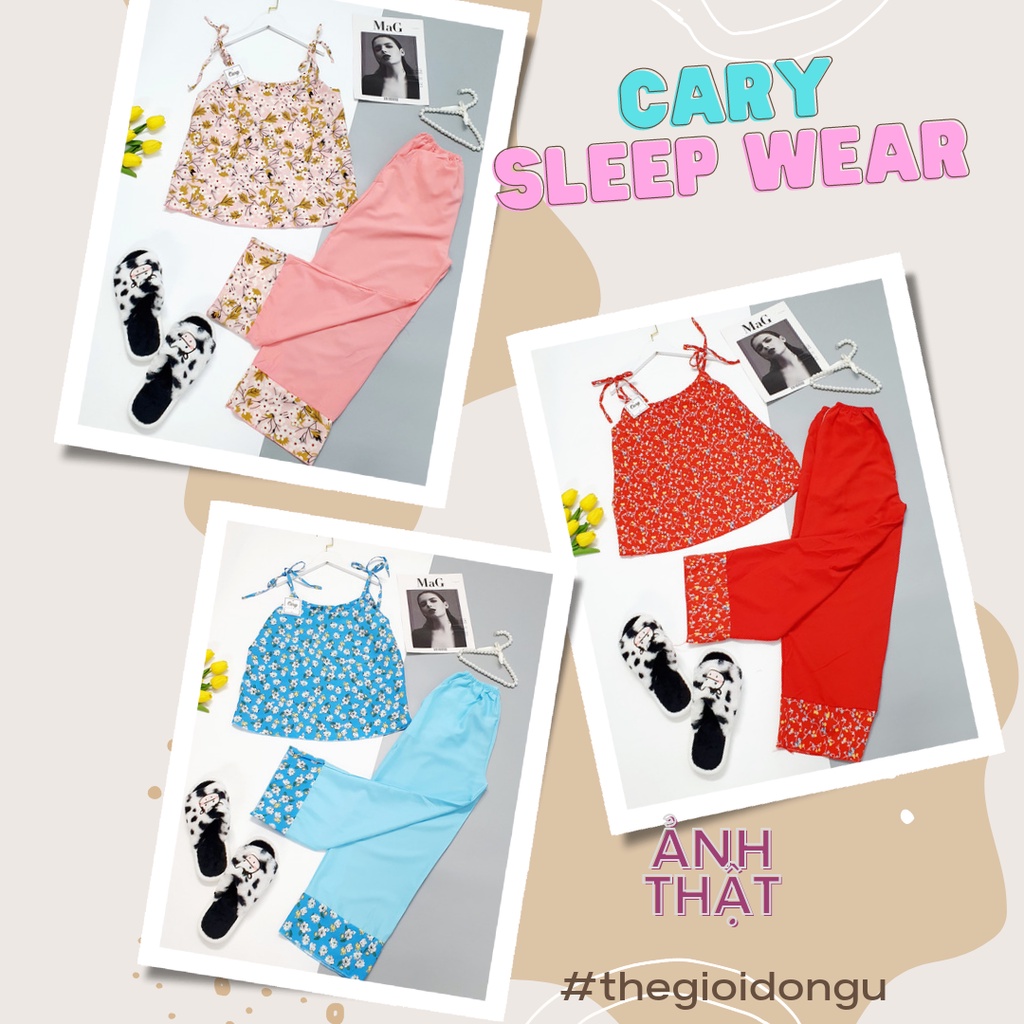 Bộ ngủ lụa tay cánh tiên phối ren nhiều màu đơn giản siêu xinh mềm mịn CARY