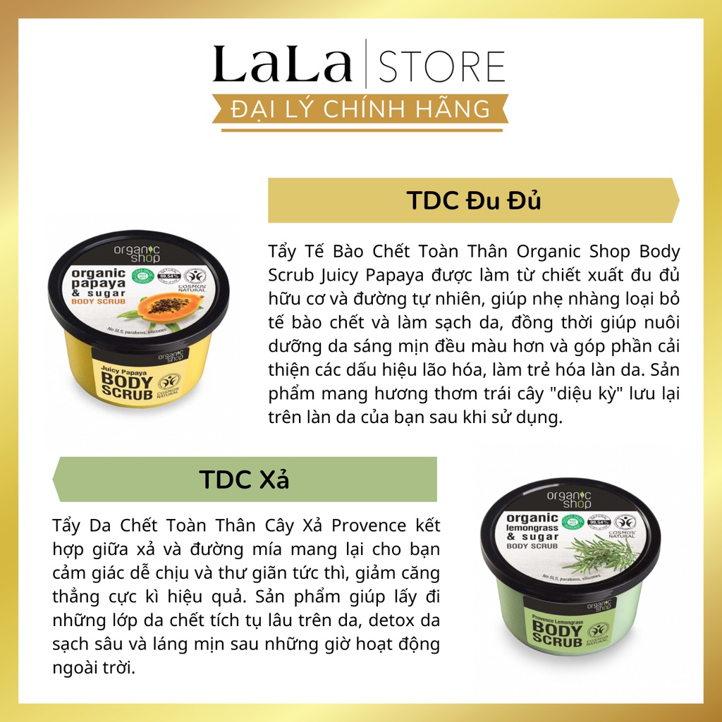 Tẩy Da Chết Toàn Thân Organic Body Scrub, Tẩy Tế Bào Chết 250ml