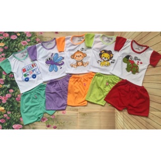 Set 5 bộ cộc trắng cho bé