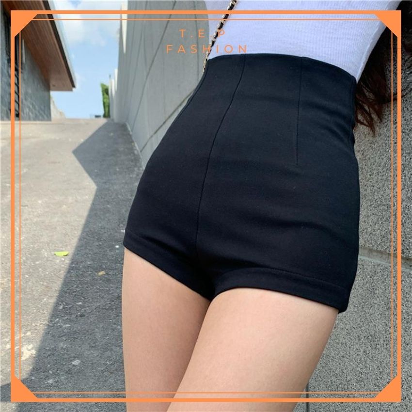 Quần Short Lưng Cao Nữ Khóa Sau Chất Umi Hàn Ôm Eo Tôn Dáng Tep Fashion - QS002