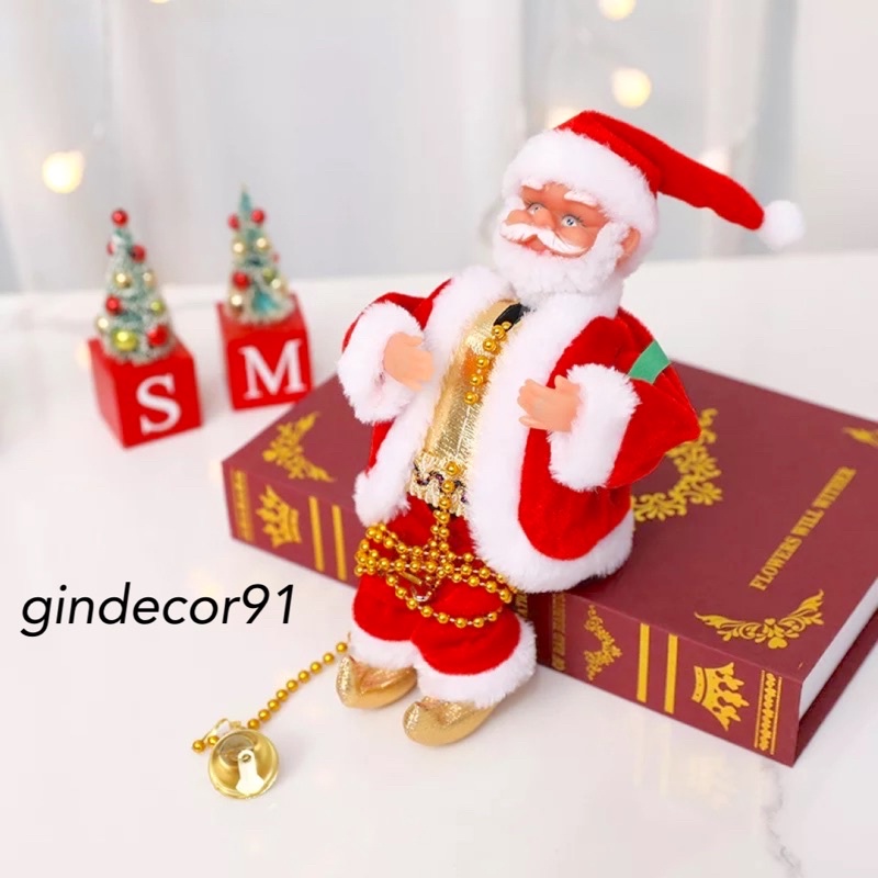 Ông già noel leo dây lên xuống dùng pin có nhạc cho bé quà tặng giáng sinh cho các bé thật đẹp