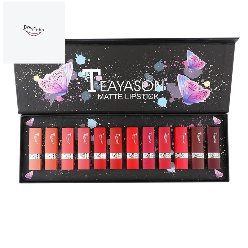 VEET (Hàng Mới Về) Set 12 Thỏi Son Sáp Teayason Tông Lì Dưỡng Ẩm Chống Nước Lâu Trôi