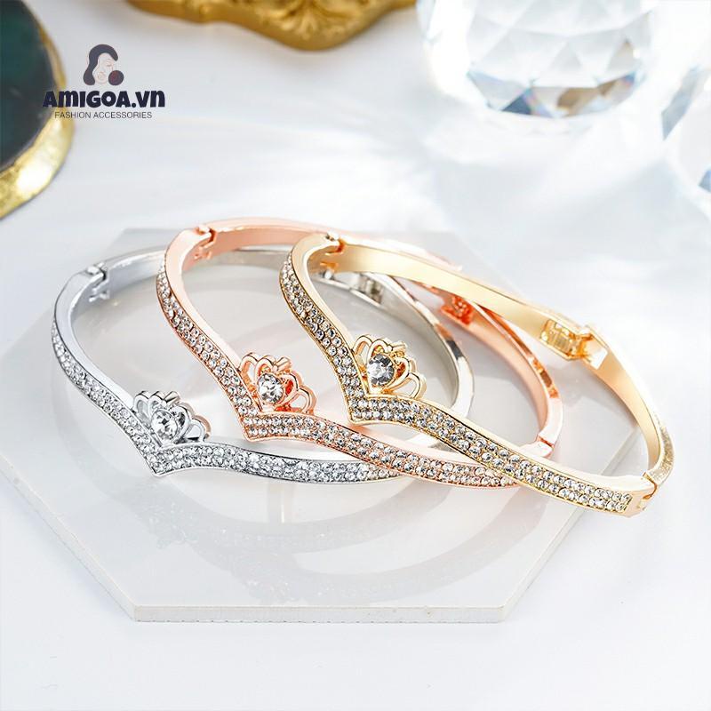 ✨✨Vòng Tay Đính Đá Kim Cương Hình Trái Tim Thời Trang Cho Nữ