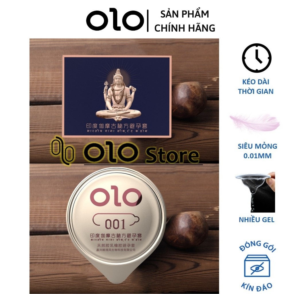 Bao cao su 0.01 OLO xanh, bao cao su siêu mỏng 0.01mm, kéo dài thời gian, mát lạnh bạc hà 10 bcs – olo_store