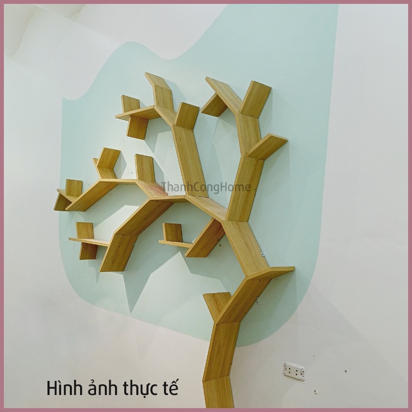 Kệ Sách Gỗ Gắn Tường Hình Cây, Trang Trí Nhà Cửa Trường Học, Văn Phòng, Miễn Phí Lắp Hà Nội