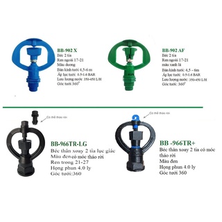 Béc thân xoay 2 tia dùng cho hệ thống tưới tiêu hàng BB
