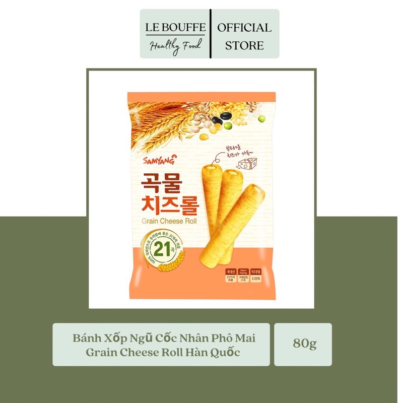Bánh Xốp Ngũ Cốc Nhân Phô Mai Grain Cheese Roll Hàn Quốc 80g