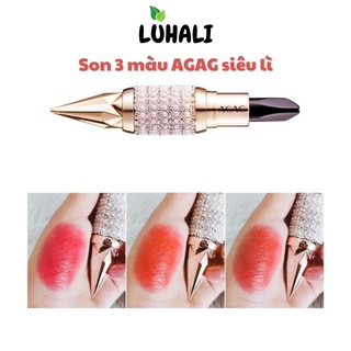 Son 3 màu kim cương agag siêu lì nữ hoàng dưỡng môi chính hãng 3.8g luhali