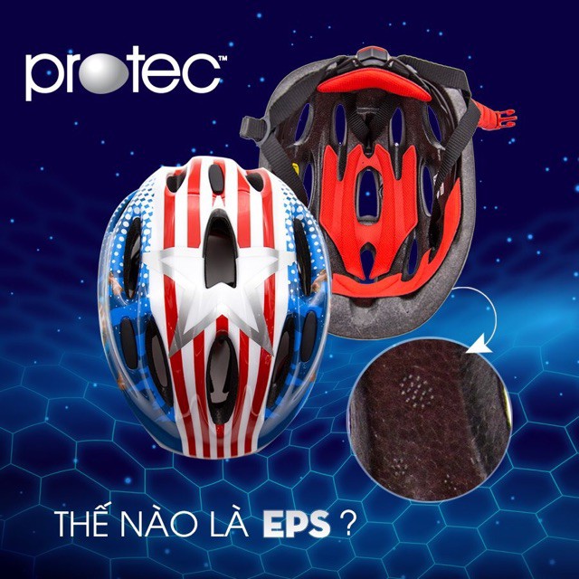 Mũ bảo hiểm PROTEC Smile siêu nhẹ dành cho bé trai - Có Đèn