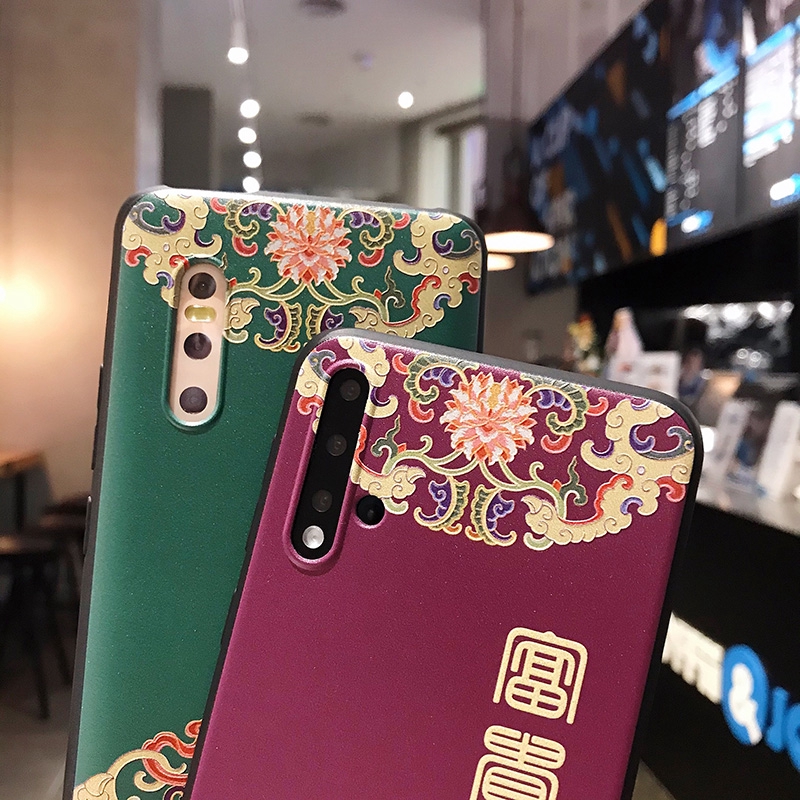 Ốp điện thoại mềm hoa văn may mắn truyền thống Trung Quốc 545 cho iPhone 11 Pro Max XS XR X 6 6s 7 8 Plus SE 2020