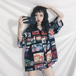 (Có sẵn)Áo sơ mi ulzzang hoạt hình cá tính, cool ngầu( ảnh thật phía cuối)