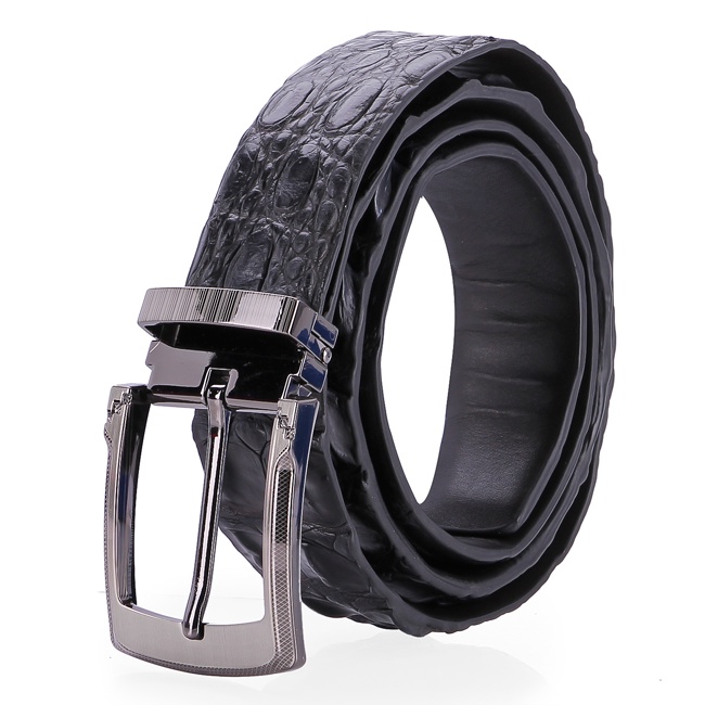 Thắt lưng nam da cá sấu gai lưng 3,5P đầu kim màu đen, nâu đất, nâu đỏ, vàng bò HP4727-28-29-31