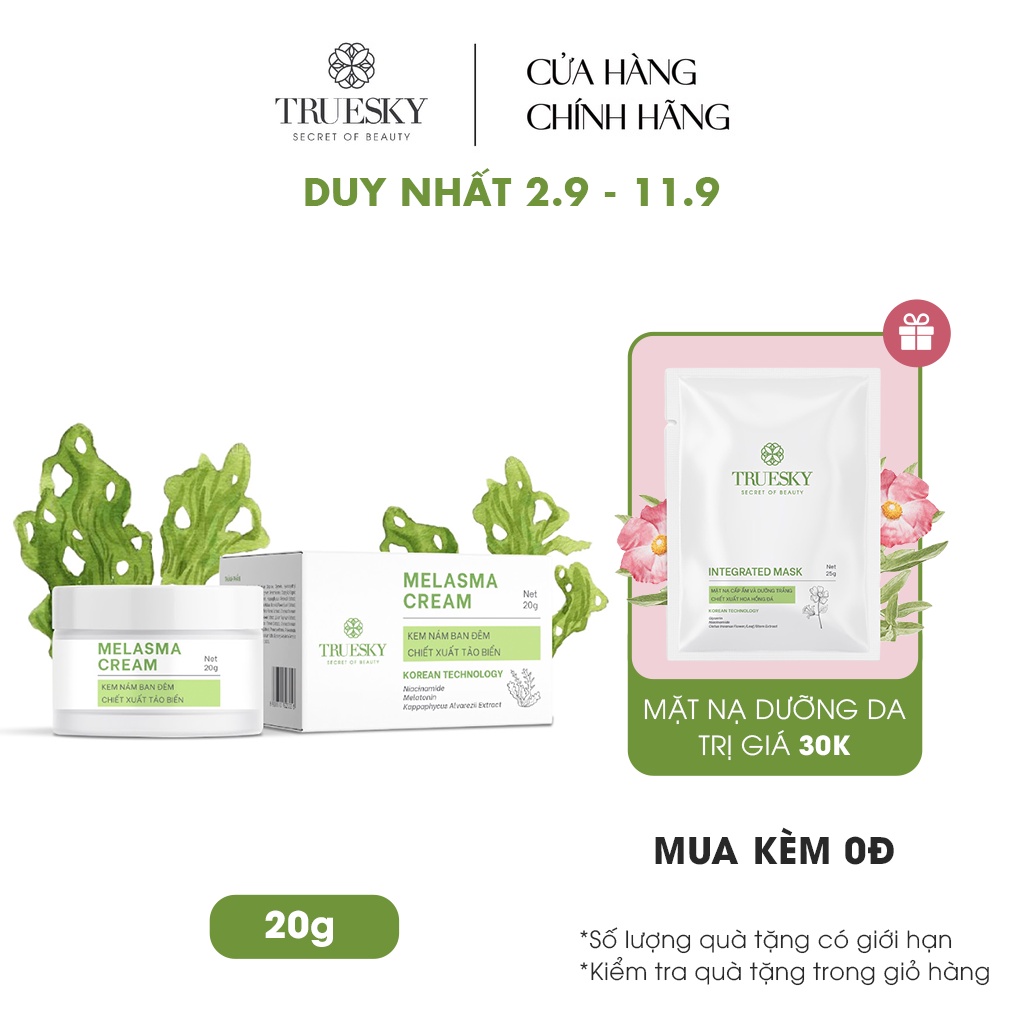 Kem nám và tàn nhang Truesky Melasma Cream chiết xuất tảo biển 20g