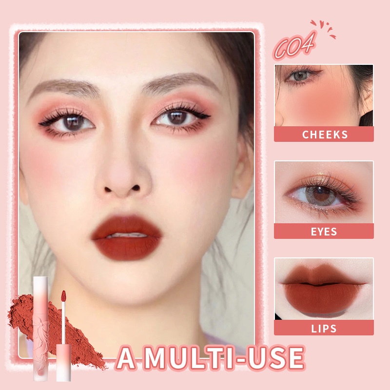 Son kem lì KIMUSE 8 màu tùy chọn thiết kế hình nơ xinh xắn