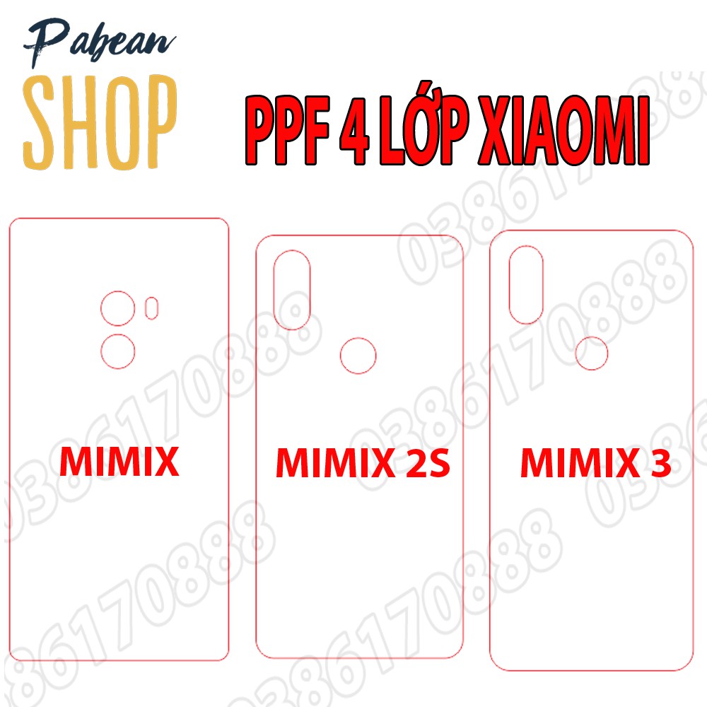 Dán lưng PPF 4 lớp chống va đập cho XIAOMI MIMIX / MIMIX 2S / MIMIX 3