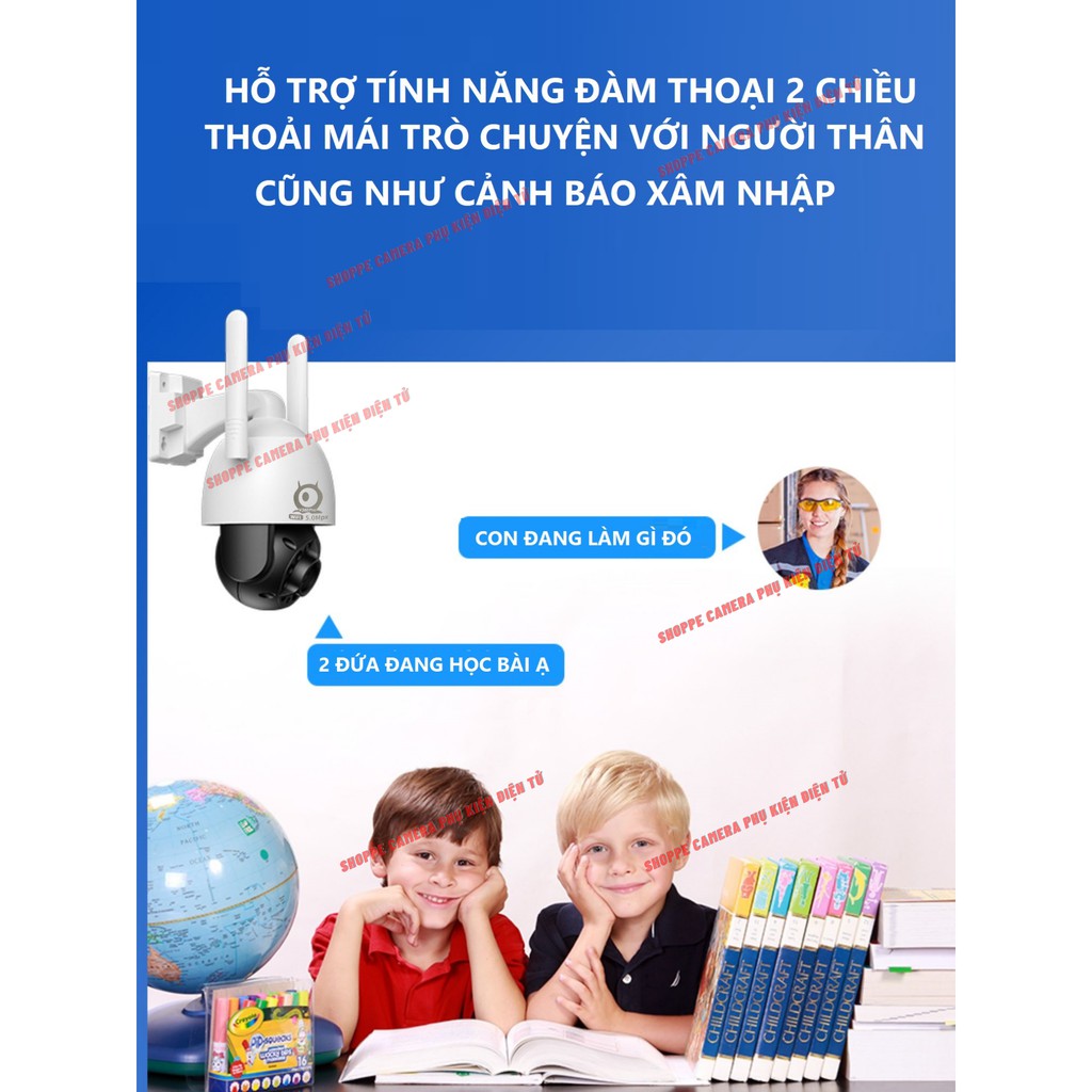 Camera wifi 5.0 MPX Xoay 360° V380Pro C12 Chính hãng Nhận diện khuôn mặt,Xem đêm có màu | BigBuy360 - bigbuy360.vn