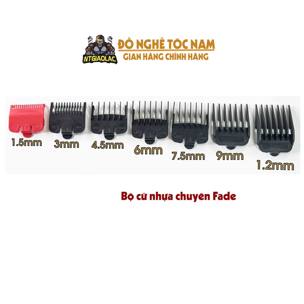 Bộ 7 cữ nhựa tông đơ cắt tóc nam chuyên Fade