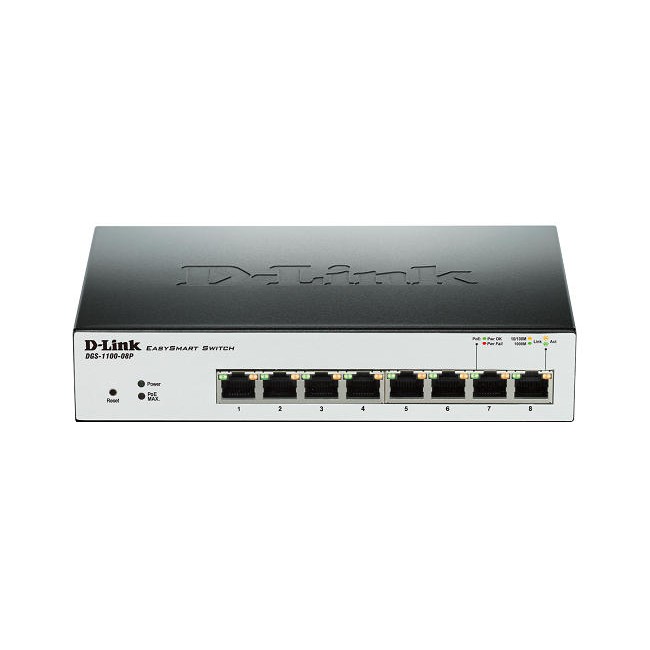 Bộ chia D-Link DGS-1100-08p EasySmart 8-Port Gigabit PoE Switch