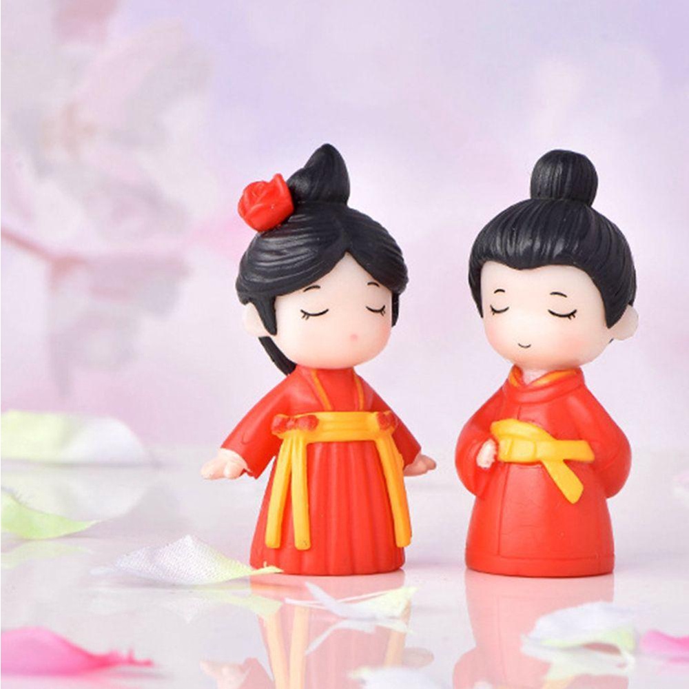 Mô Hình Cặp Đôi Mini Phong Cách Trung Hoa Cổ Điển Dùng Trang Trí DIY
