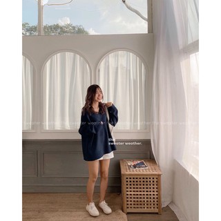 Áo len cổ v oversize AL8