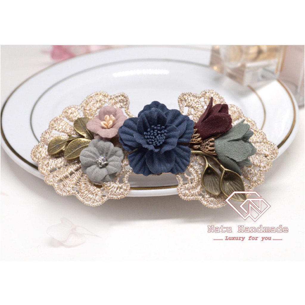 - Nguyên liệu làm hoa cài áo, kẹp tóc nơ - Mảnh ren hoa nhiều mẫu- gói 2c loại đẹp