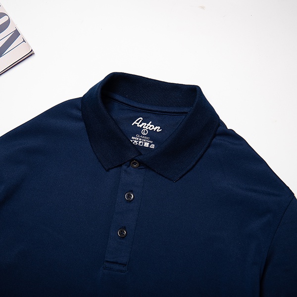 [HÀNG VIỆT NAM] Áo Polo Nam Cộc Tay Xanh Than Thương Hiệu Anton Vải Cotton PL22