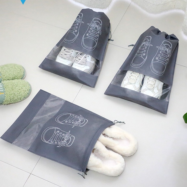 Túi Dây Rút Trong Suốt Đựng Giày Dép Chống Bụi Bẩn Tiện Dụng