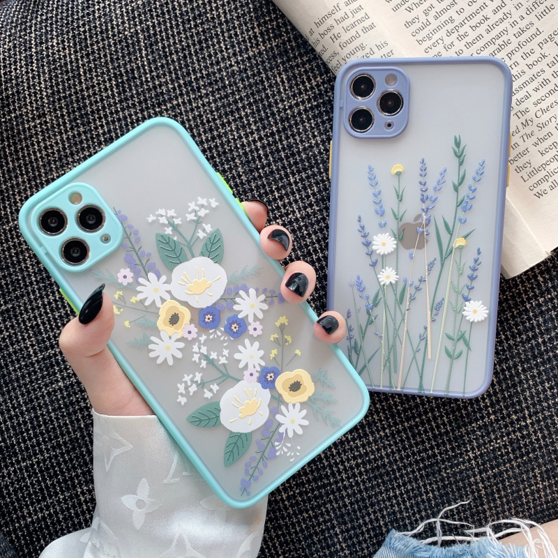 For iPhone 11 Pro Max ins Flower Silcone Cover Cases