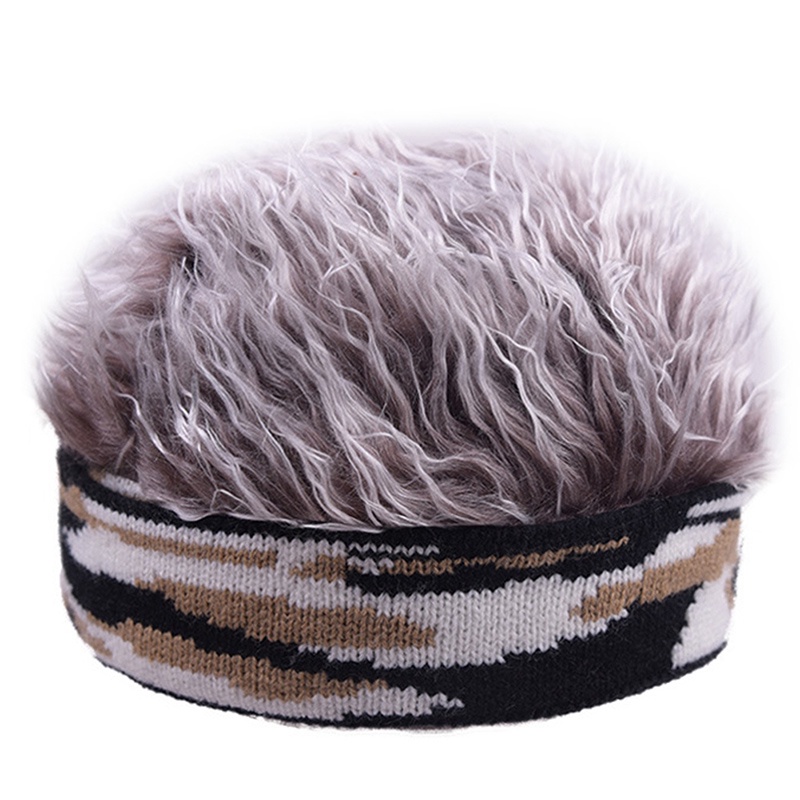 Mũ beanie kèm tóc giả ngắn thoáng khí mềm mại cho nam