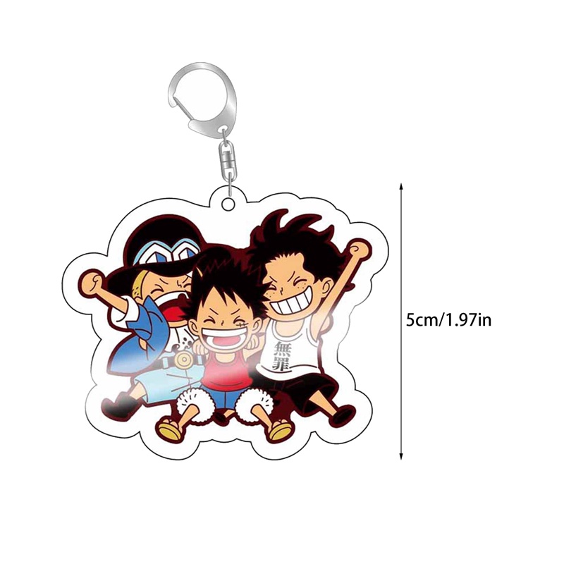 Móc Khóa Cao Su Họa Tiết Hoạt Hình One Piece Luffy Zoro Đáng Yêu