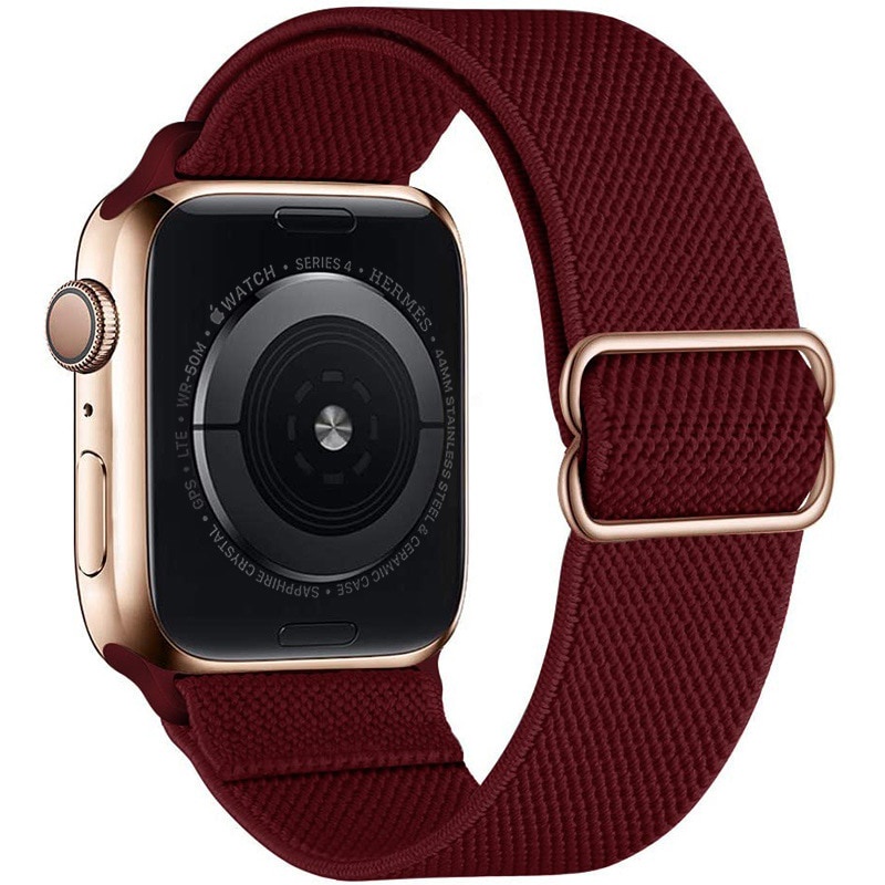 Dây đeo sợi nylon co giãn có thể điều chỉnh thích hợp cho đồng hồ thông minh Apple 44mm 40mm 38mm 42mm dòng 3 4 5 6 Se