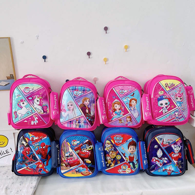 Balo học sinh lớp 1-3 hình hoạt hình động vật công chúa siêu nhận đáng yêu, Cặp trẻ em tiểu học chống thấm nước