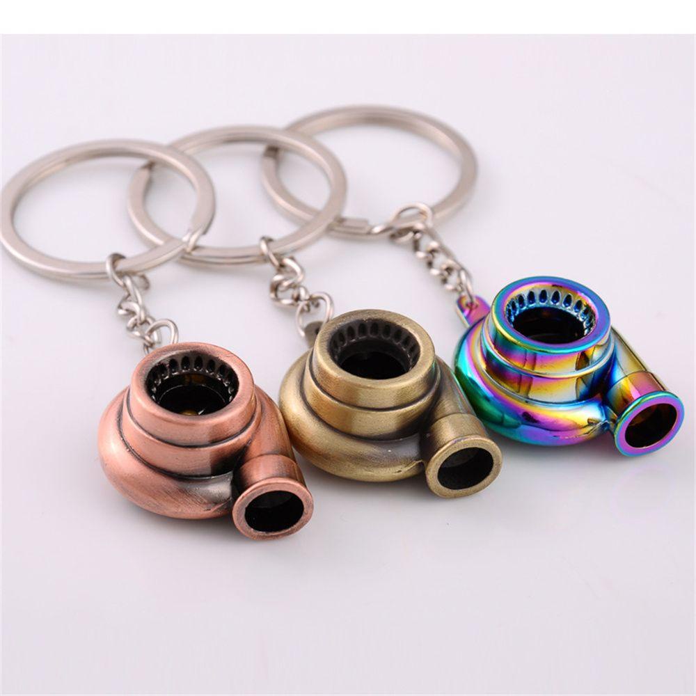 Móc Khóa Kim Loại Hình Động Cơ Turbocharger Màu Cầu Vồng Sáng Tạo