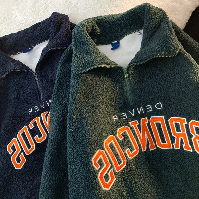 [Hàng Order] Áo Polo BRONCOS có cổ ULzzang form rộng dài tay dày dặn Unisex mới nhất thu đông OR109