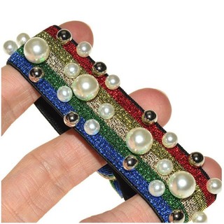 Set 10 Dây Cột Tóc hạt Ngọc, Săc CẦU VÒNG (bảng lớn)