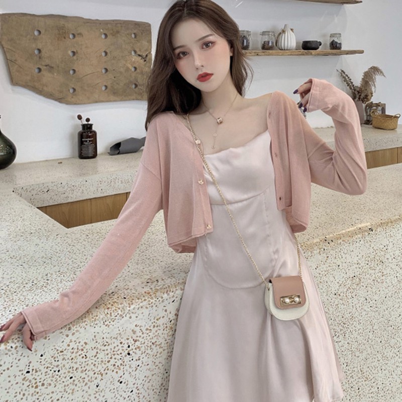 Ice Silk Sunscreen Shirt Short Shawl Knitted Cardigan