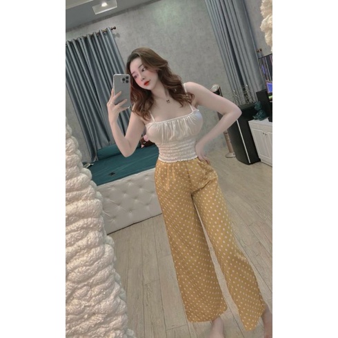 Đồ bộ hai dây quần dài lụa cao cấp