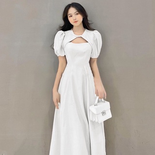 Váy maxi cổ tam giác 3 màu(Sẵn tại shop)