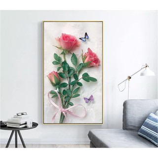 Tranh treo tường VTC hoa hồng  ooopic_18315141 KT 40 x 70