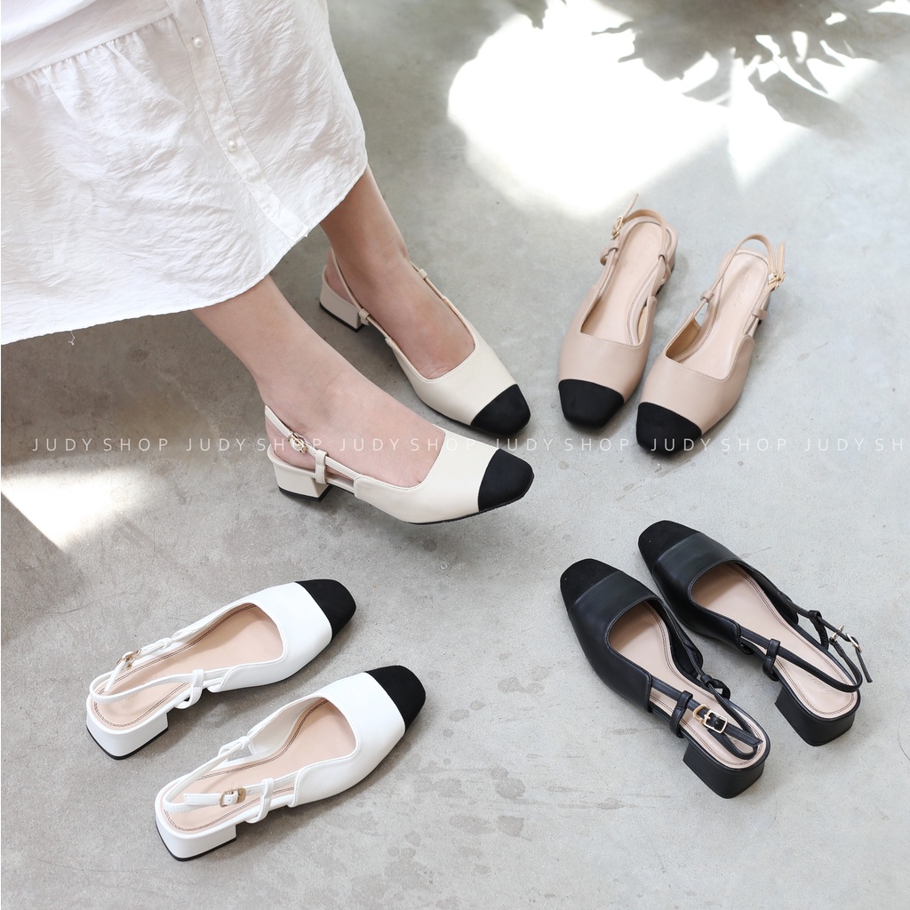 SANDAL GÓT VUÔNG - SANDAL SLINGBACK COLEE CAPTOE VÁ MŨI 3P XINH XẮN 005181