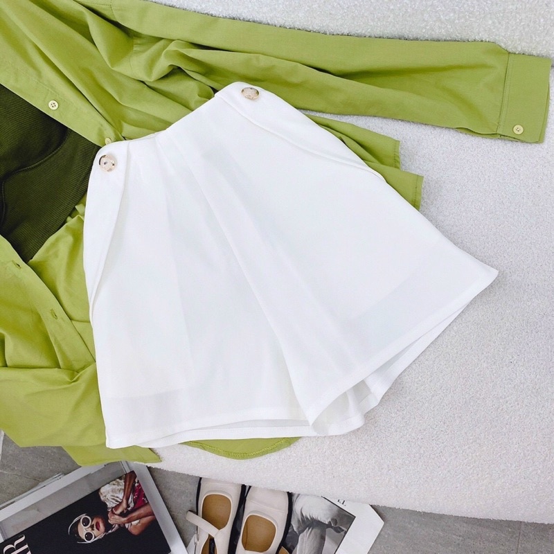 ❤️Set Áo SM Xanh + Crop 2D + Short Trắng❤️