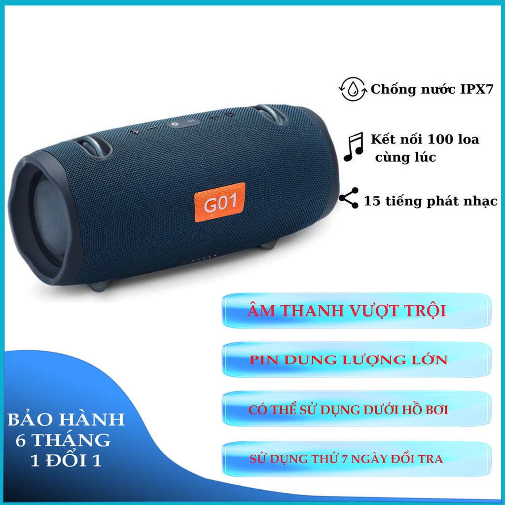 [Mã LTP50 giảm 50000 đơn 150000] Loa bluetooth GrownTech Xtreme 2 5.0 vỏ chống nước, hỗ trợ thẻ nhớ, bass chuẩn