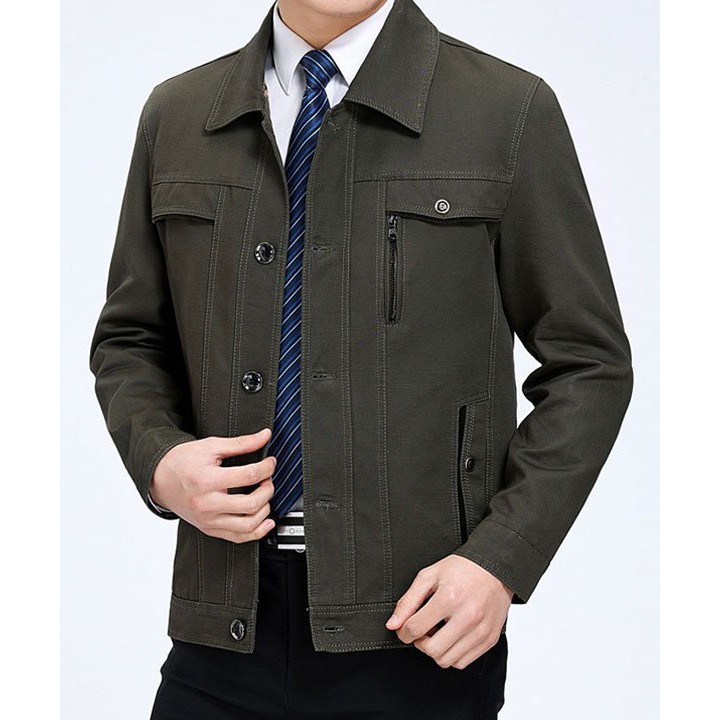 Áo khoác nam cao cấp VARDINO cổ bẻ đức dáng ôm xuông suông vừa màu xanh than, be sữa, ghi xám trung niên chính hãng ak05