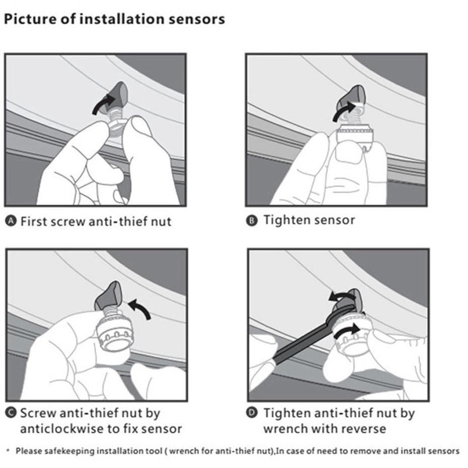 Cảm Biến Áp Suất Lốp TPMS Cao Cấp TPMS KSE ( giá 1 bộ màn hình màu ) | BigBuy360 - bigbuy360.vn