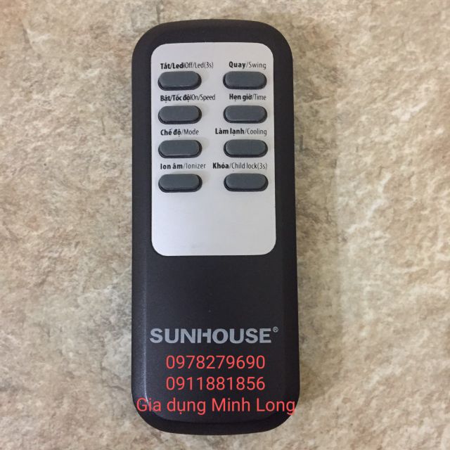 (CHÍNH HÃNG - Mới) REMOTE ĐIỀU KHIỂN CỦA QUẠT PHUN SƯƠNG SUNHOUSE SHD7821 SHD7822 SHD7823