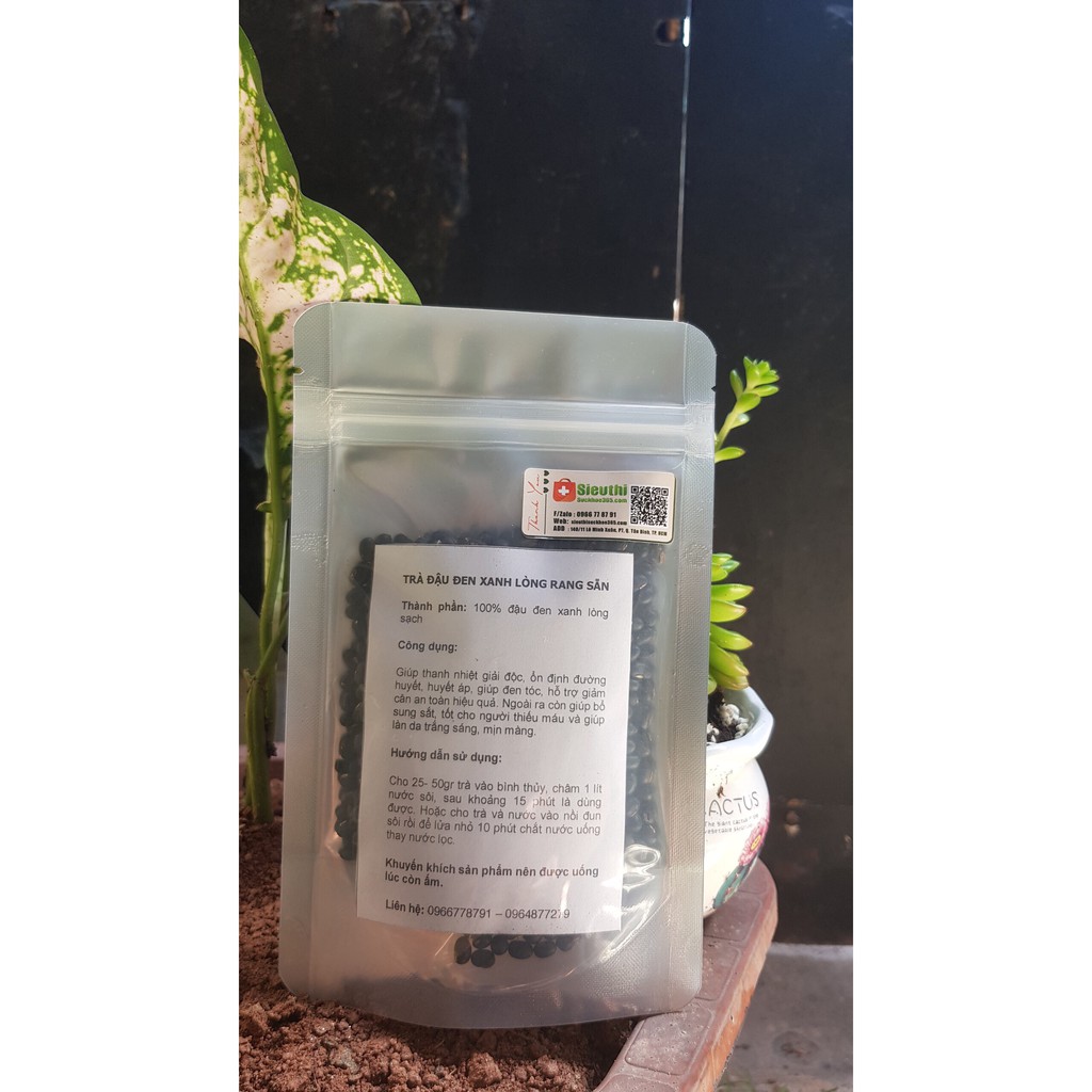 TRÀ ĐẬU ĐEN XANH LÒNG- RANG SẴN 100% TỰ NHIÊN- GÓI 100G Dễ Dàng Sử Dụng