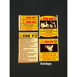 Tem cảnh báo phản quang xe Wave, Dream Tem Decal Xe Máy ( giá 1 bộ)