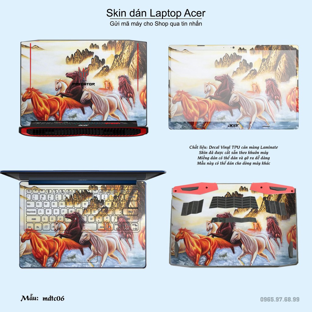 Skin dán Laptop Acer in hình Mã Đáo Thành Công (inbox mã máy cho Shop)