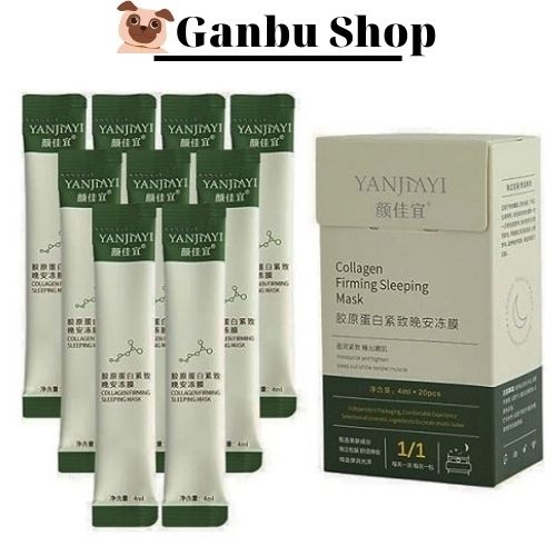 Combo 4 Gói Mặt Nạ Ngủ Dạng Gel Collagen Yanjiayi Giúp Nâng Cơ Trắng Sáng 4ml