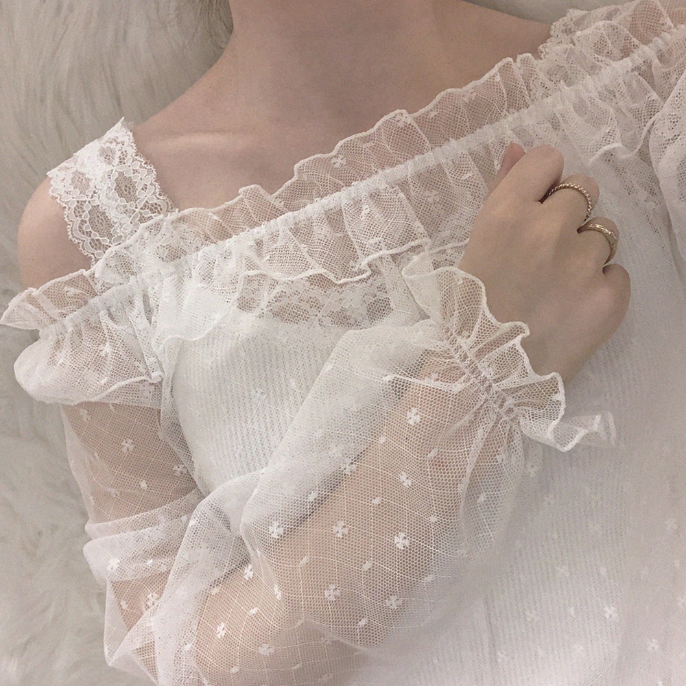Áo Sơ Mi Tay Dài Phối Ren Mềm Mại Thoáng Khí Phong Cách Lolita Nhật Bản Thời Trang Xuân Hè Cho Nữ